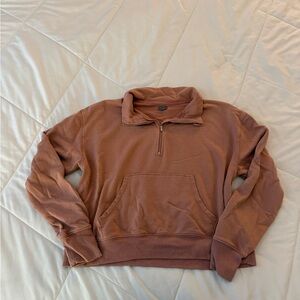 Aerie Women's Brown Quarter-Zip Sweatshirt